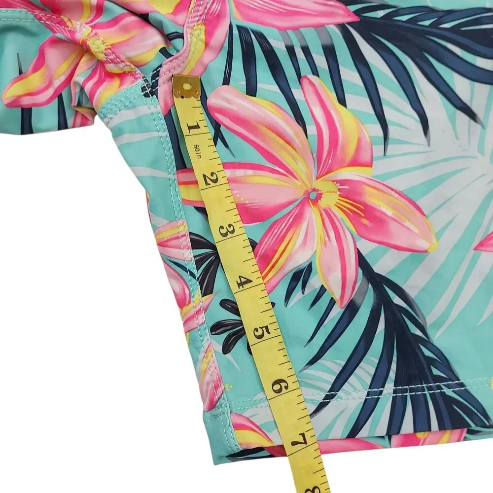 Hurley Phantom Board Shorts Mens 32 Green Hawaiian Print Beach Travel Outdoor
